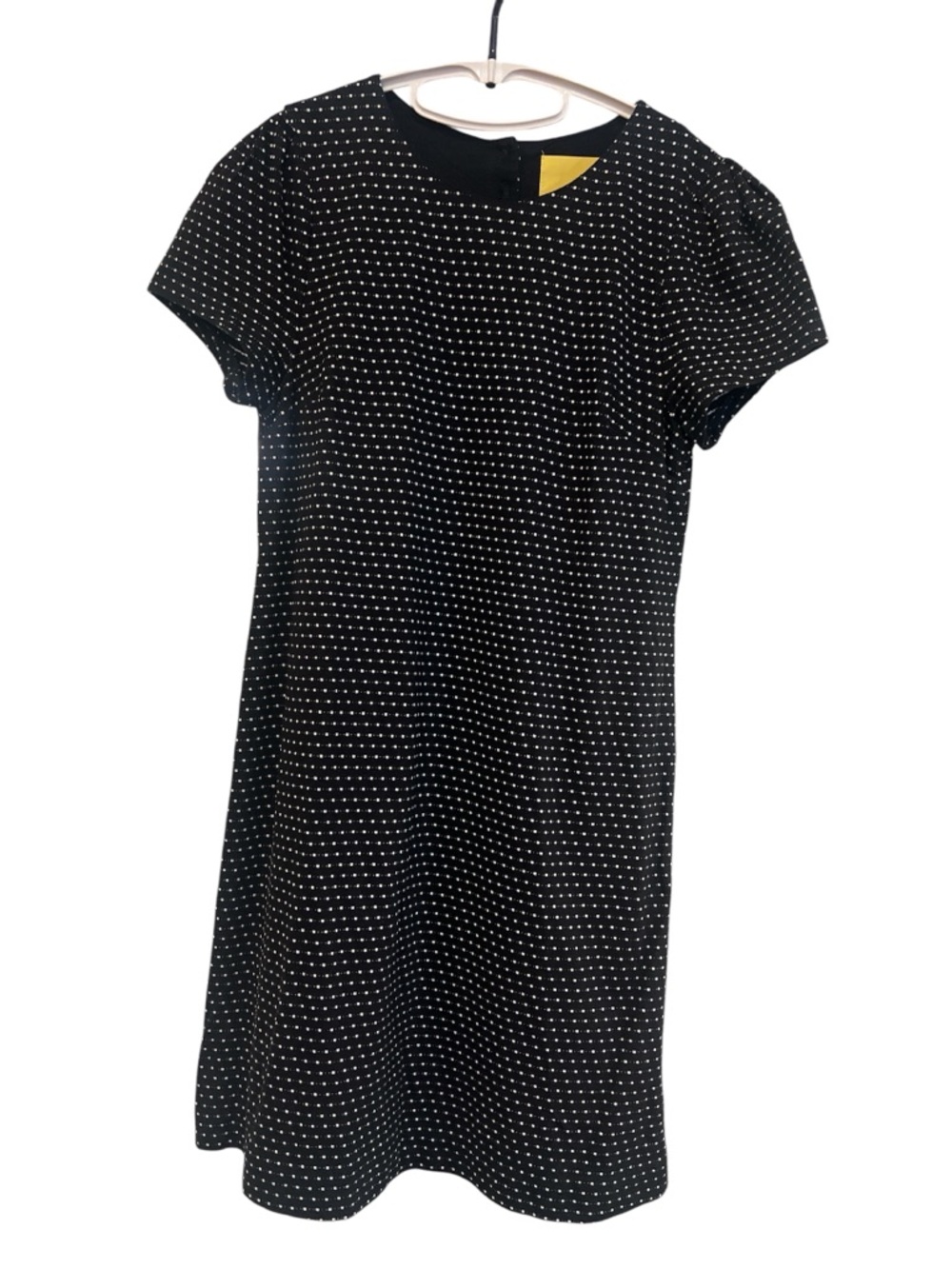 Maeve NWT Black Dot Textured Midi Dress Short Sleeve Crew Neck